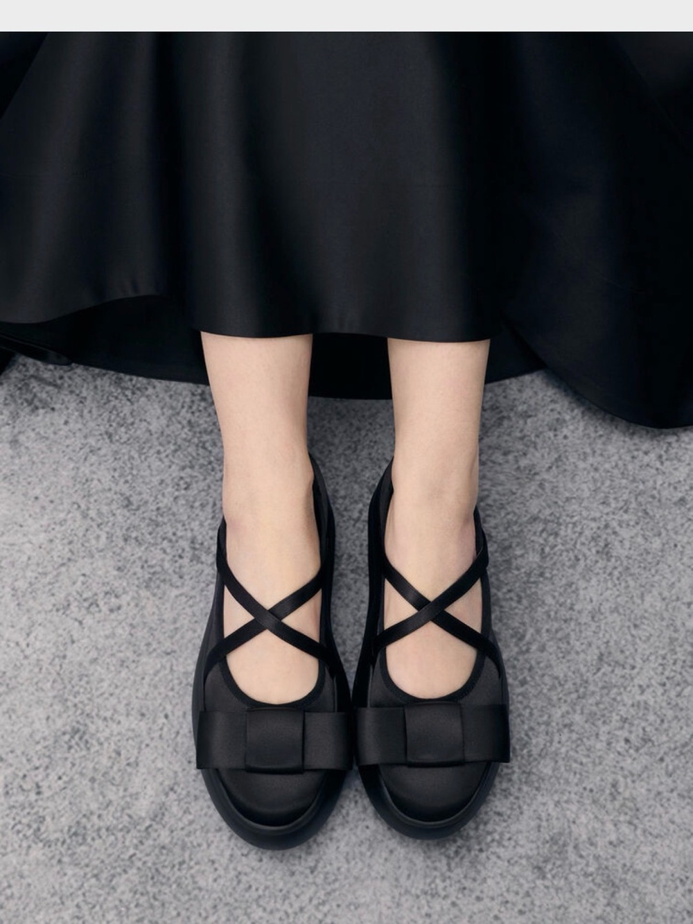Charles & Keith Black Brantley Bow Platform Mary Janes - 38 (7.5)